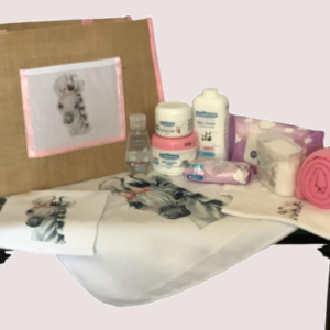 Baby Starter Pack - Zebra Pink with Pink Fleece Blanket