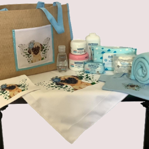 Baby Starter Pack - Doggy Blue with Blue Fleece Blanket