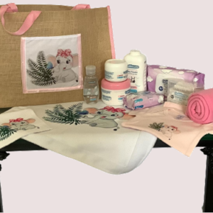 Baby Starter Pack - Elephant Pink with Pink Fleece Blanket