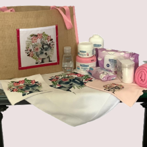 Baby Starter Pack - Cat Pink with Pink Fleece Blanket